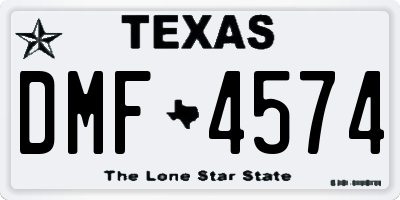 TX license plate DMF4574
