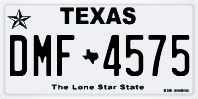 TX license plate DMF4575