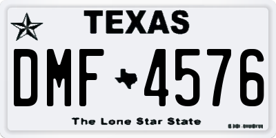 TX license plate DMF4576