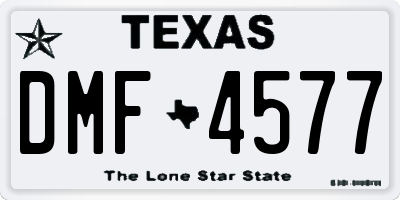 TX license plate DMF4577