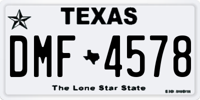 TX license plate DMF4578