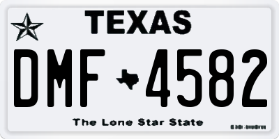 TX license plate DMF4582