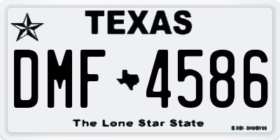 TX license plate DMF4586