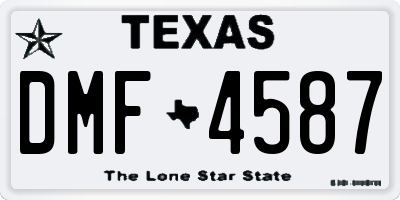 TX license plate DMF4587