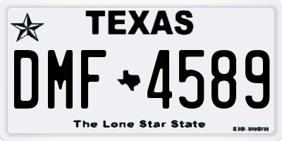 TX license plate DMF4589