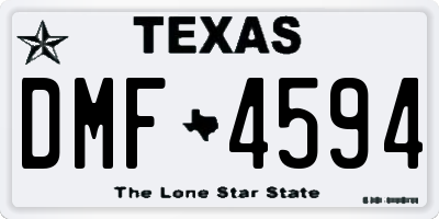 TX license plate DMF4594