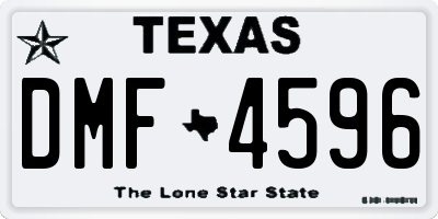 TX license plate DMF4596