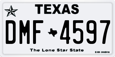 TX license plate DMF4597