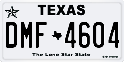 TX license plate DMF4604