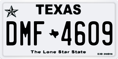 TX license plate DMF4609