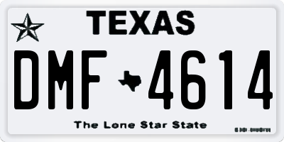 TX license plate DMF4614