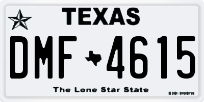 TX license plate DMF4615