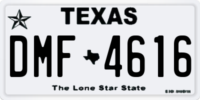TX license plate DMF4616