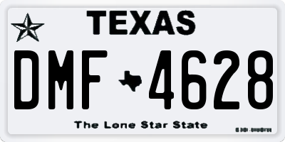 TX license plate DMF4628