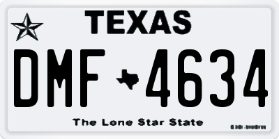 TX license plate DMF4634
