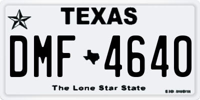 TX license plate DMF4640