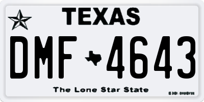 TX license plate DMF4643