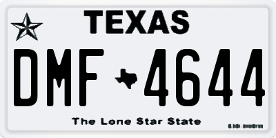 TX license plate DMF4644