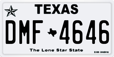 TX license plate DMF4646