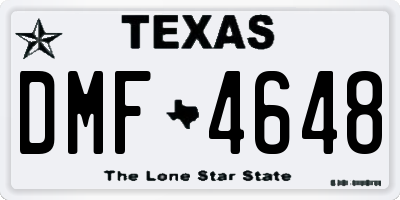 TX license plate DMF4648