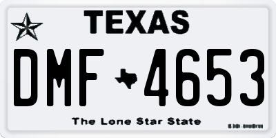TX license plate DMF4653