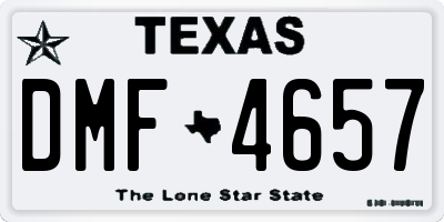 TX license plate DMF4657