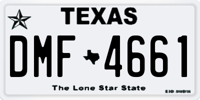 TX license plate DMF4661