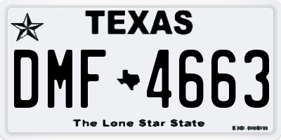 TX license plate DMF4663