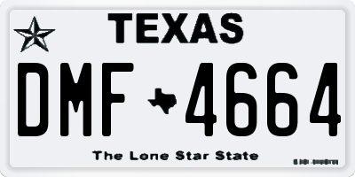 TX license plate DMF4664