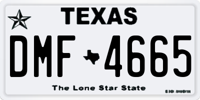 TX license plate DMF4665