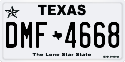 TX license plate DMF4668