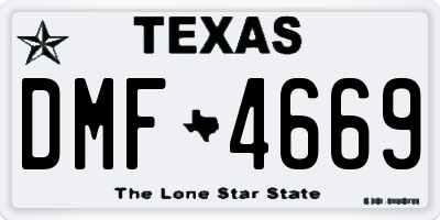 TX license plate DMF4669