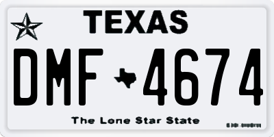 TX license plate DMF4674