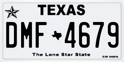TX license plate DMF4679