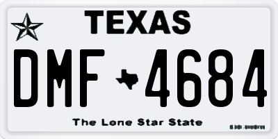 TX license plate DMF4684