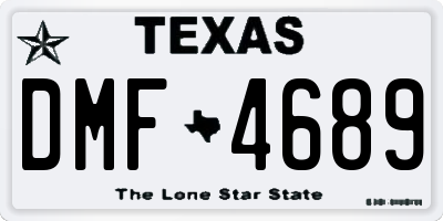 TX license plate DMF4689