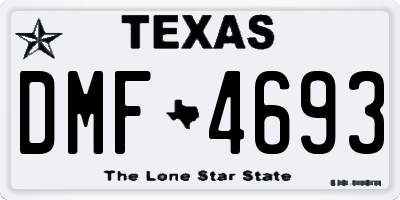 TX license plate DMF4693