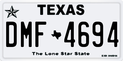 TX license plate DMF4694