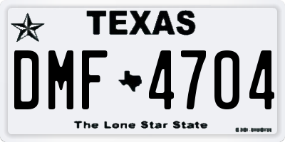TX license plate DMF4704