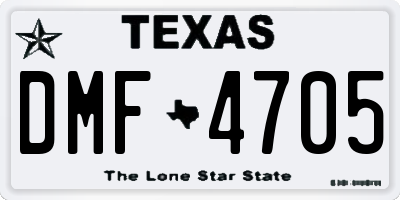 TX license plate DMF4705