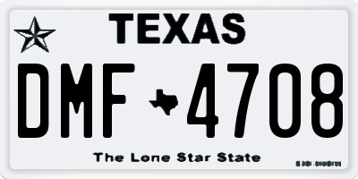 TX license plate DMF4708