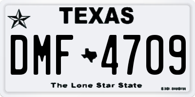 TX license plate DMF4709