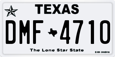 TX license plate DMF4710
