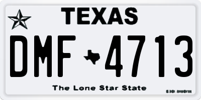 TX license plate DMF4713