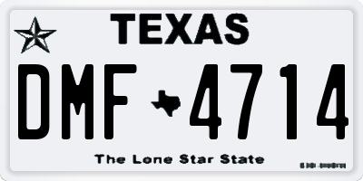 TX license plate DMF4714