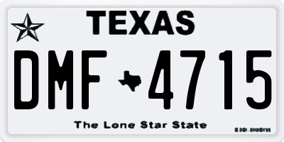 TX license plate DMF4715