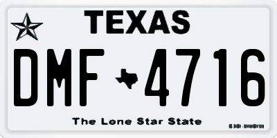 TX license plate DMF4716