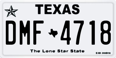 TX license plate DMF4718