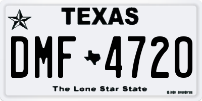 TX license plate DMF4720