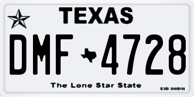 TX license plate DMF4728
